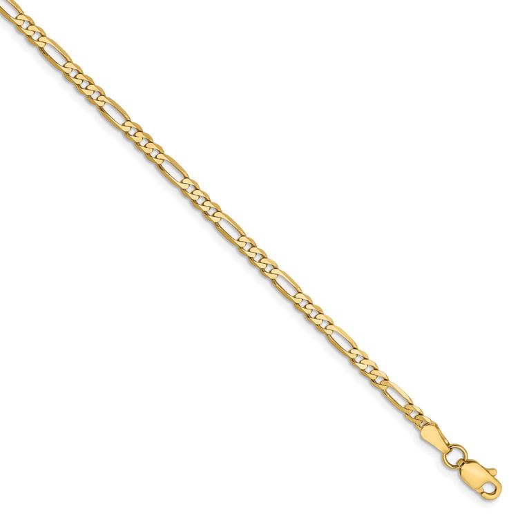 Unisex Gold Classics™ 2.75mm. 14k Gold Flat Figaro Chain Necklace