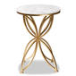 Baxton Studio Jaclyn Gold Metal End Table w/ Marble Tabletop - image 2