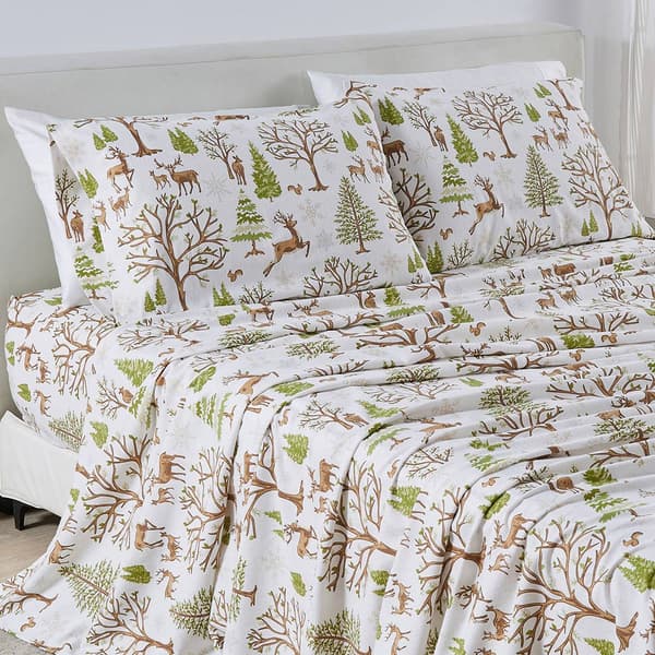 Freshfolds Cotton Flannel New Enchanted Woods 4pc. Sheet Set