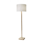 HomeRoots 59 Natural Solid Wood Floor Lamp With White Linen Dru - image 1