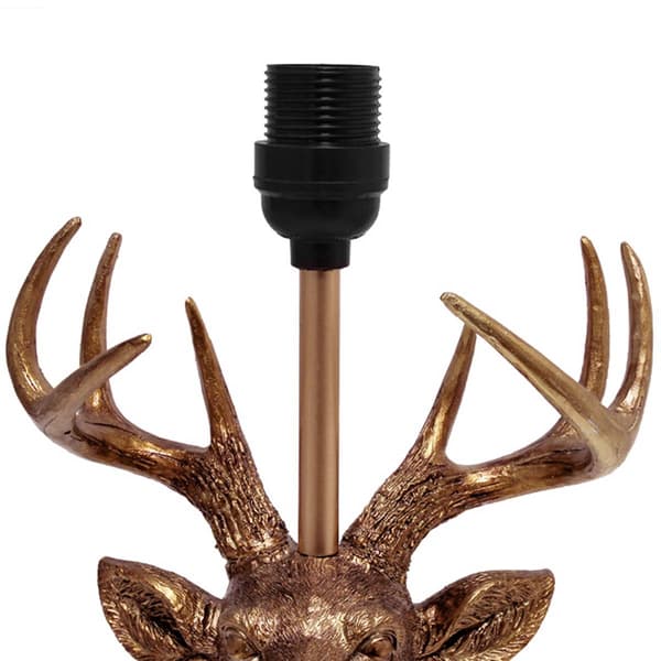 Simple Designs Woodland Rustic Antler Copper Deer Table Lamp