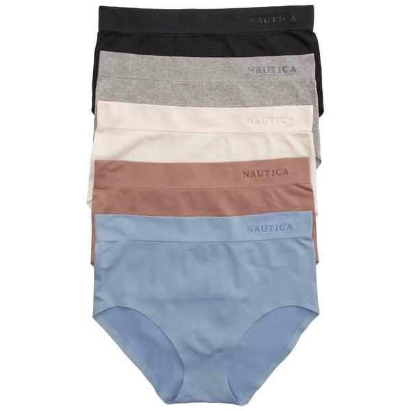 Womens Nautica 5pk. Bonded Edges Logo Brief Panties - NT9371-5PKN - image 