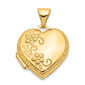 Gold Classics(tm) 14kt. Gold Domed Floral Heart Locket - image 1
