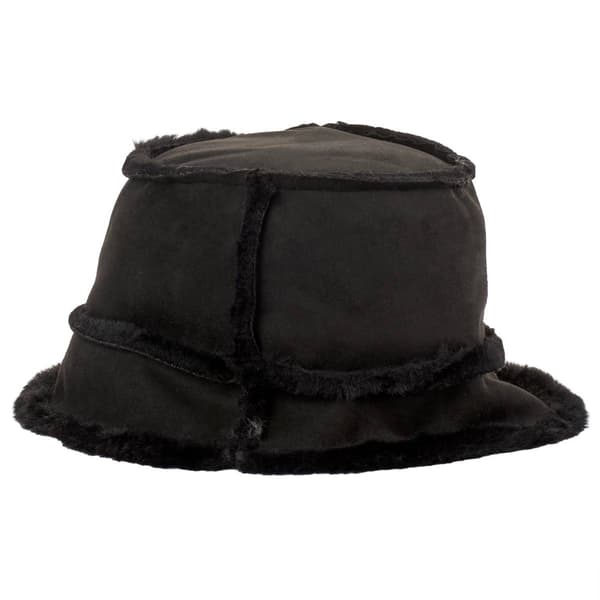 Womens Steve Madden Faux Shearling Reversible Bucket Hat
