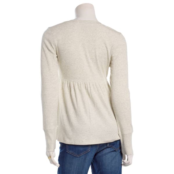 Juniors Madden Girl Long Sleeve Surplice Butterfly Top - Grey