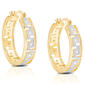 Accents by Gianni Argento Gold Diamond Greek Key Hoop Earrings - image 1