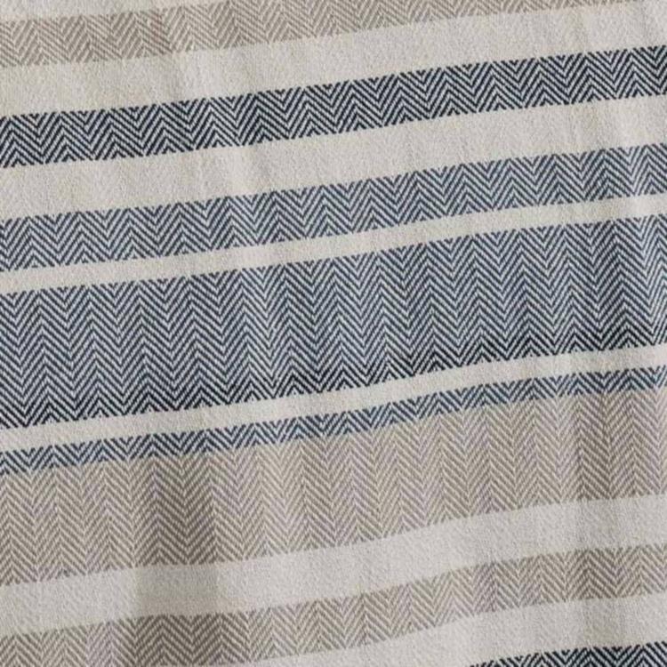 Eddie Bauer Striped Herringbone Blue Throw Blanket
