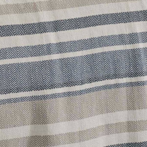 Eddie Bauer Striped Herringbone Blue Throw Blanket