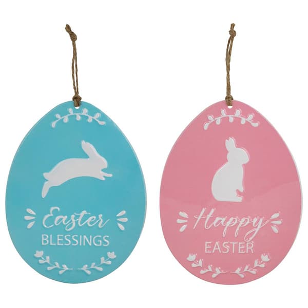 Northlight Seasonal Easter Egg Metal Wall Signs - Set of 2