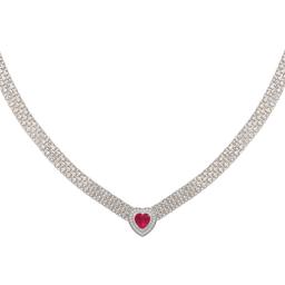 Gianni Argento Lab Ruby Bismark Necklace