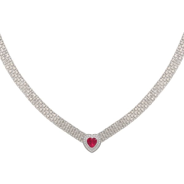 Gianni Argento Lab Ruby Bismark Necklace - image 