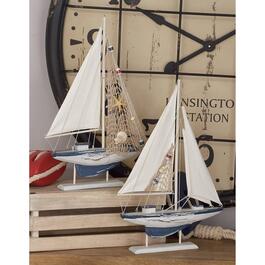 9th & Pike&#174; Wooden Sailboat Sculpture Set Of 2