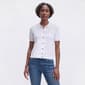 Womens Nautica Short Sleeve Pointelle Solid Polo Sweater - image 1