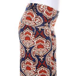 Womens White Mark Navy & Orange Print Palazzo Pants