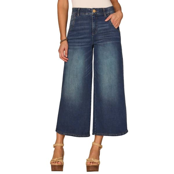 Womens Democracy Abs Skyrise Crop Wide Leg Tulip Hem Jeans - image 