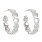Gloria Vanderbilt 24mm Silver-Tone Hearts C-Hoop Earrings - image 1