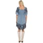 Juniors Angie Ruffle Elbow Sleeve V-Neck Mix Print High Low Dress - image 2