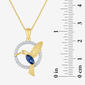 Gemstone Classics™ Lab-Grown Sapphire Hummingbird Circle Pendant - image 3