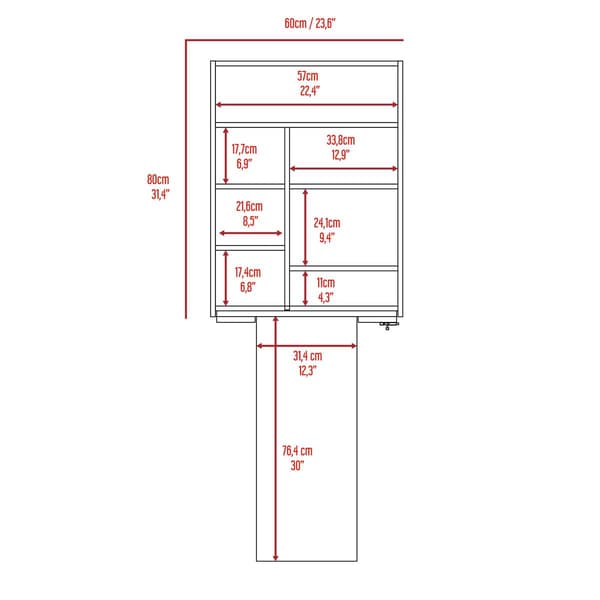 FM FURNITURE Dalton Light Grey Foldable Desk