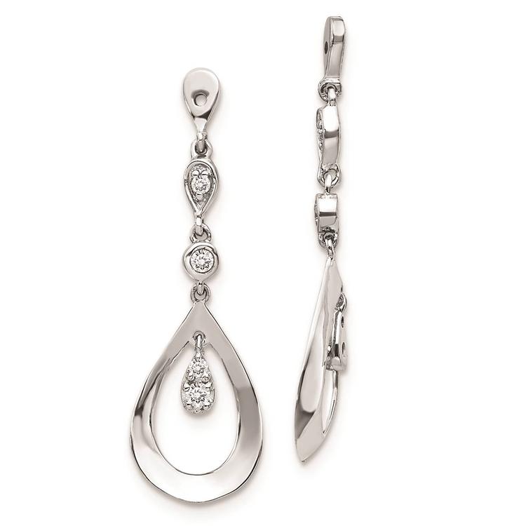 Pure Fire White Gold Diamond Teardrop Dangle Earring Jackets