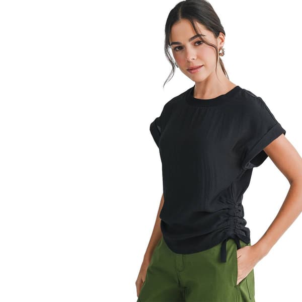 Womens CITY BLUES Short Sleeve Cinched Side Blouse