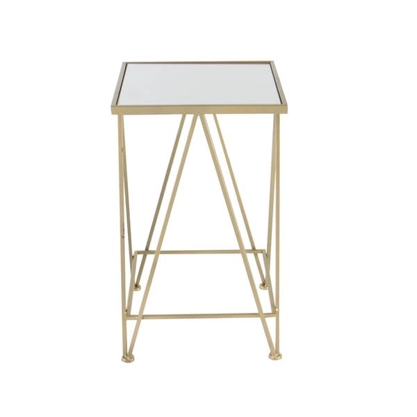 9th & Pike® Gold Metal Contemporary Accent Table - Set of 2