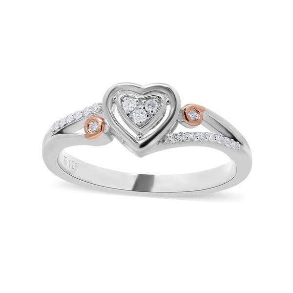 Nova Star&#40;R&#41; Two-Tone 1/10ctw. Lab Grown Diamond Heart Promise Ring - image 