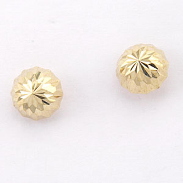 Candela Diamond Cut Dome 14kt. Gold Stud Earrings - image 