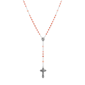 Symbols of Faith Silver-tone Beaded Crucifix Rosary - Pink - image 1