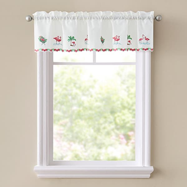 Flamingo Embroidered Valance - image 