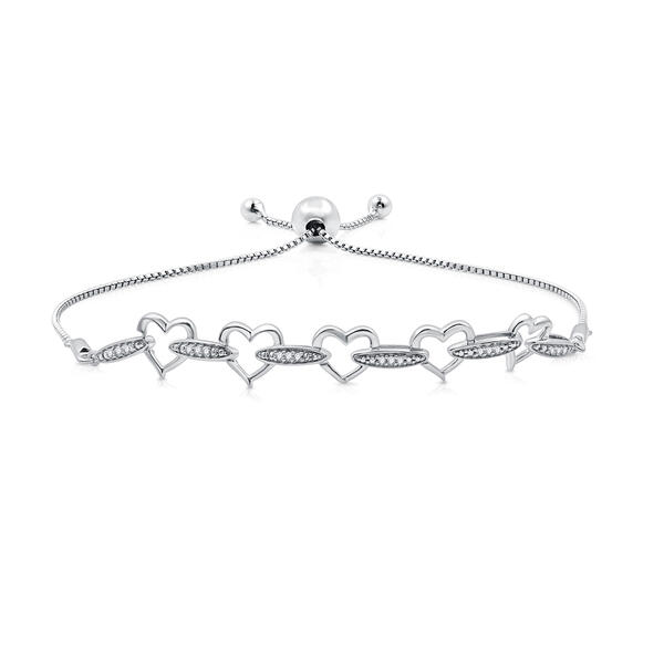 Nova Star&#40;R&#41; Sterling Silver Lab Grown Diamond Hearts Bracelet - image 