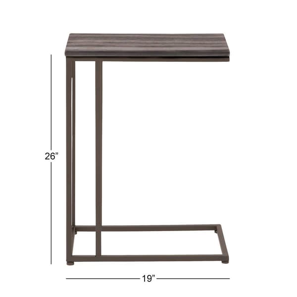 9th & Pike® Grey Metal and Wood Contemporary Accent Table
