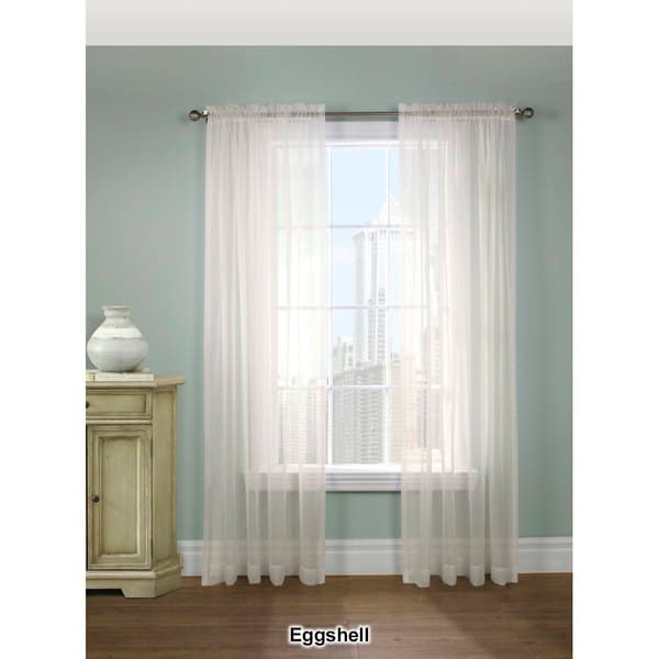 Rhapsody™ Voile Rod Pocket Curtain Panel - 104 Width