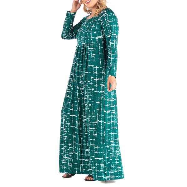 Plus Size 24/7 Comfort Apparel Square Neck Long Sleeve Maxi Dress