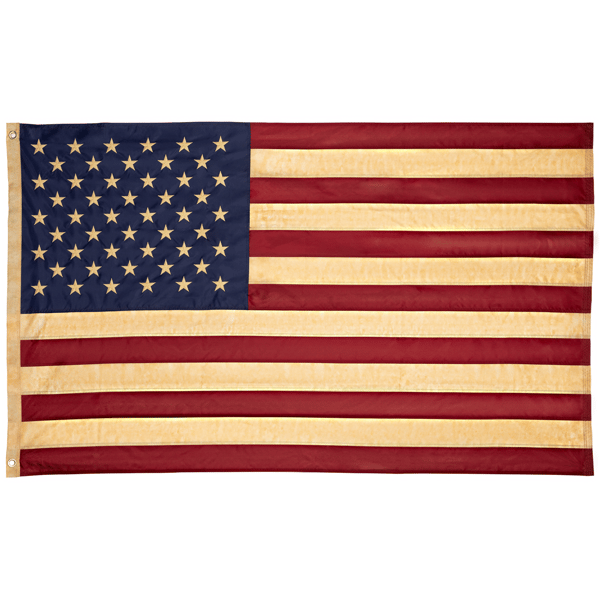 Northlight Patriotic Tea-Stained Embroidered Outdoor House Flag - image 
