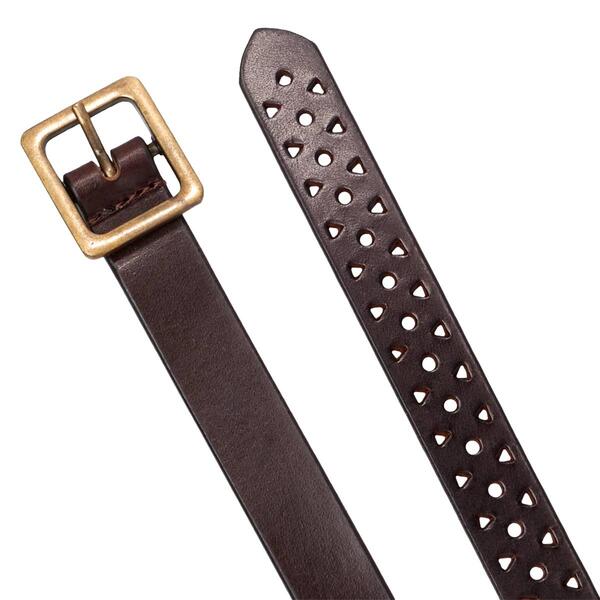 Womens Gloria Vanderbilt Perf Silver Square Buckle Belt - image 