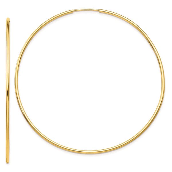 Gold Classics(tm) 10kt. Polished 58mm Endless Tube Hoop Earrings - image 