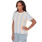 Womens Alfred Dunner Out Of The Blue Fringe Stripe Sweater - image 3