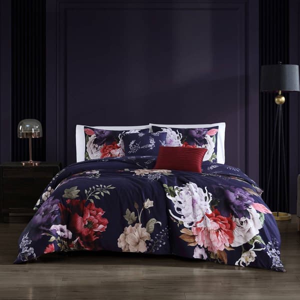 Bebejan&#174; Deep Purple Garden Cotton 5pc. Reversible Comforter Set