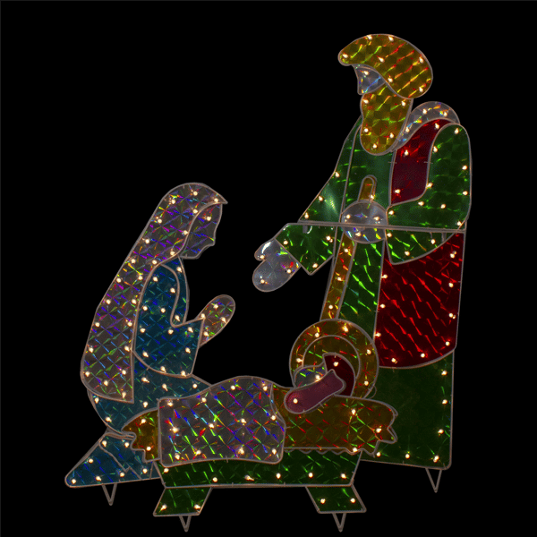 Northlight 3pc. Holographic Christmas Nativity Set Outdoor Décor