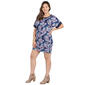 Plus Size  24/7 Comfort Apparel Taylor Blue Feather Shift Dress - image 2