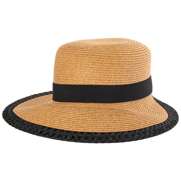Womens Nine West Lace Edge Brimless Floppy Straw Hat - image 