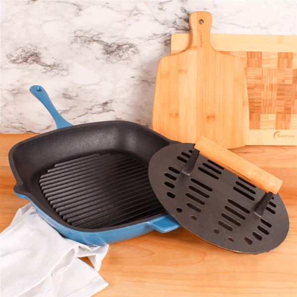 BergHOFF Neo 2pc. 11in. Grill Pan with Slotted Steak Press - image 