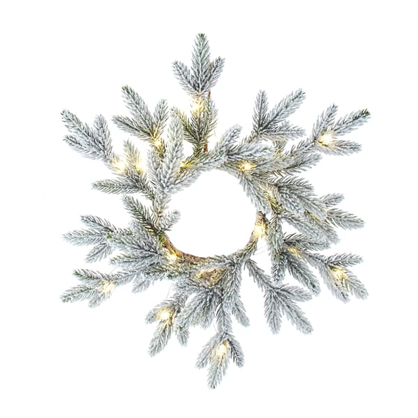 Kurt S. Adler 18in. Battery-Operated LED Flocked Pine Wreath