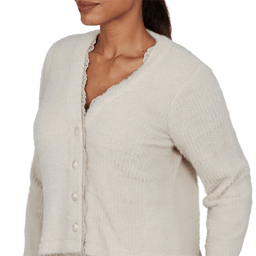 Womens Ruby Rd. Mythical Lace Trim Button Front Cardigan