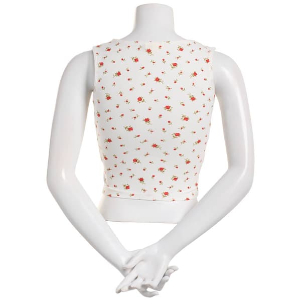 Juniors Derek Heart Floral Cinched Straps with Bow Tank Top
