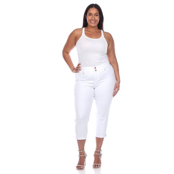 Plus Size White Mark Capri Jeans - image 