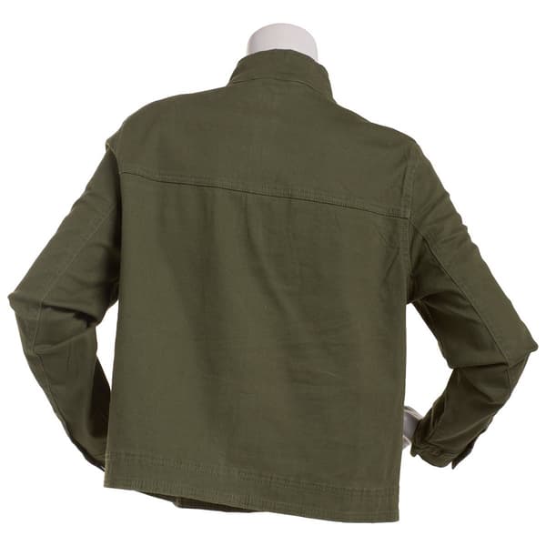 Womens Baccini High Collar Twill Boxy Utility Jacket