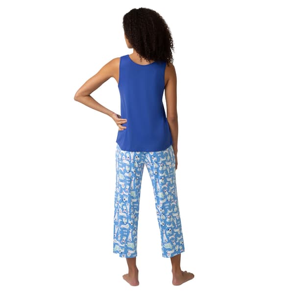 Womens HUE® Solid Top It''S A Dogs World Printed Capri 3 Piece Set