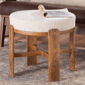 Baxton Studio Whitfield Round Upholstered Fabric Ottoman Stool - image 5